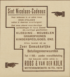 717139 Advertentie van de firma Roos & van der Kolk, 'op afbetaling', Wittevrouwenstraat 10 te Utrecht, voor 'Sint ...